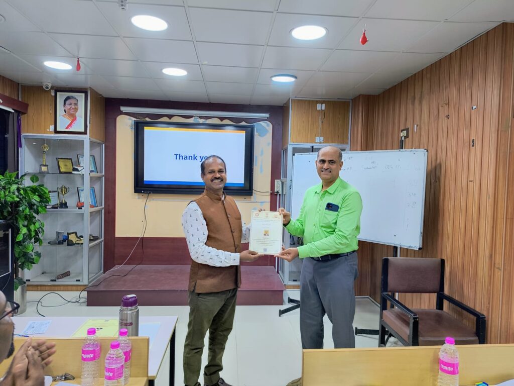 Dr. Gopal Sivakumar Awards Lean Six Sigma Black Belt and Green Belt Certificates at MSME, Campus Guindy