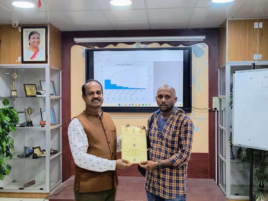 Dr. Gopal Sivakumar Awards Lean Six Sigma Black Belt and Green Belt Certificates at MSME, Campus Guindy